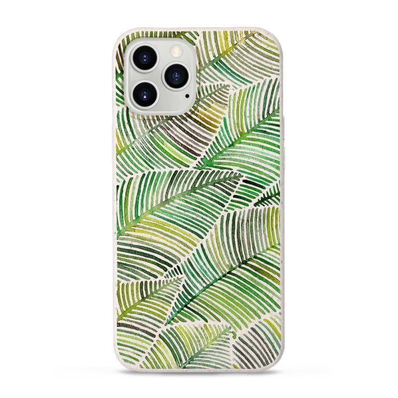 Green Palms - White Printed Eco-Friendly Compostable Mobile Phone Case - Minca Cases
