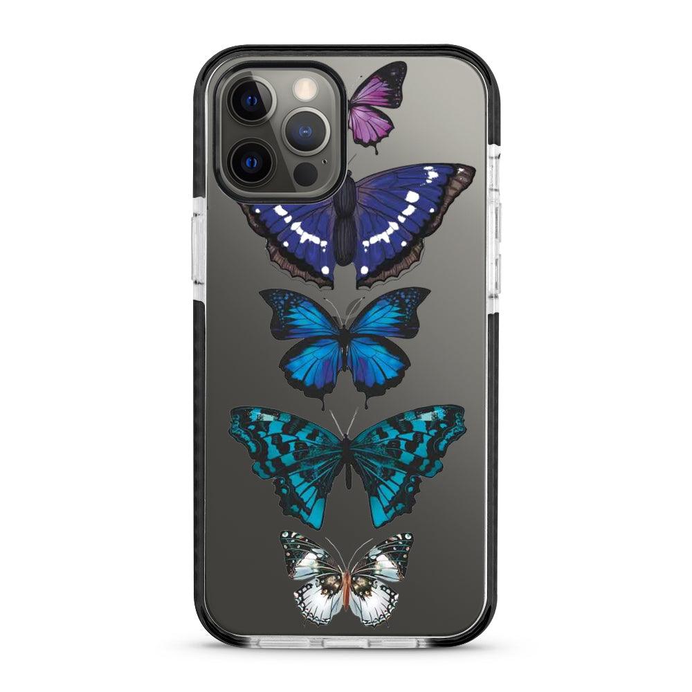 Blue Butterfly Kaleidoscope - Protective Black Bumper Mobile Phone Case - Minca Cases