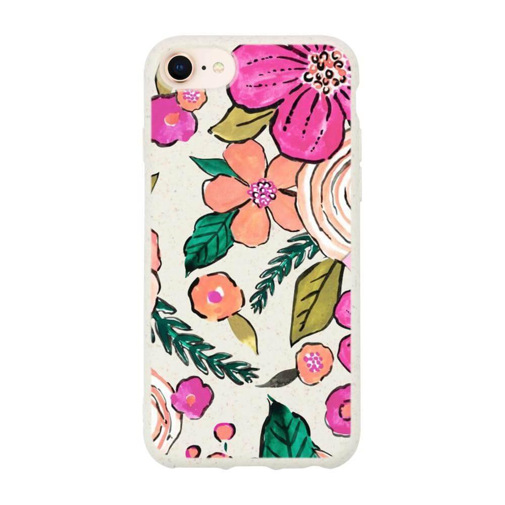 Flower Power - White Printed Eco-Friendly Compostable Mobile Phone Case - Minca Cases
