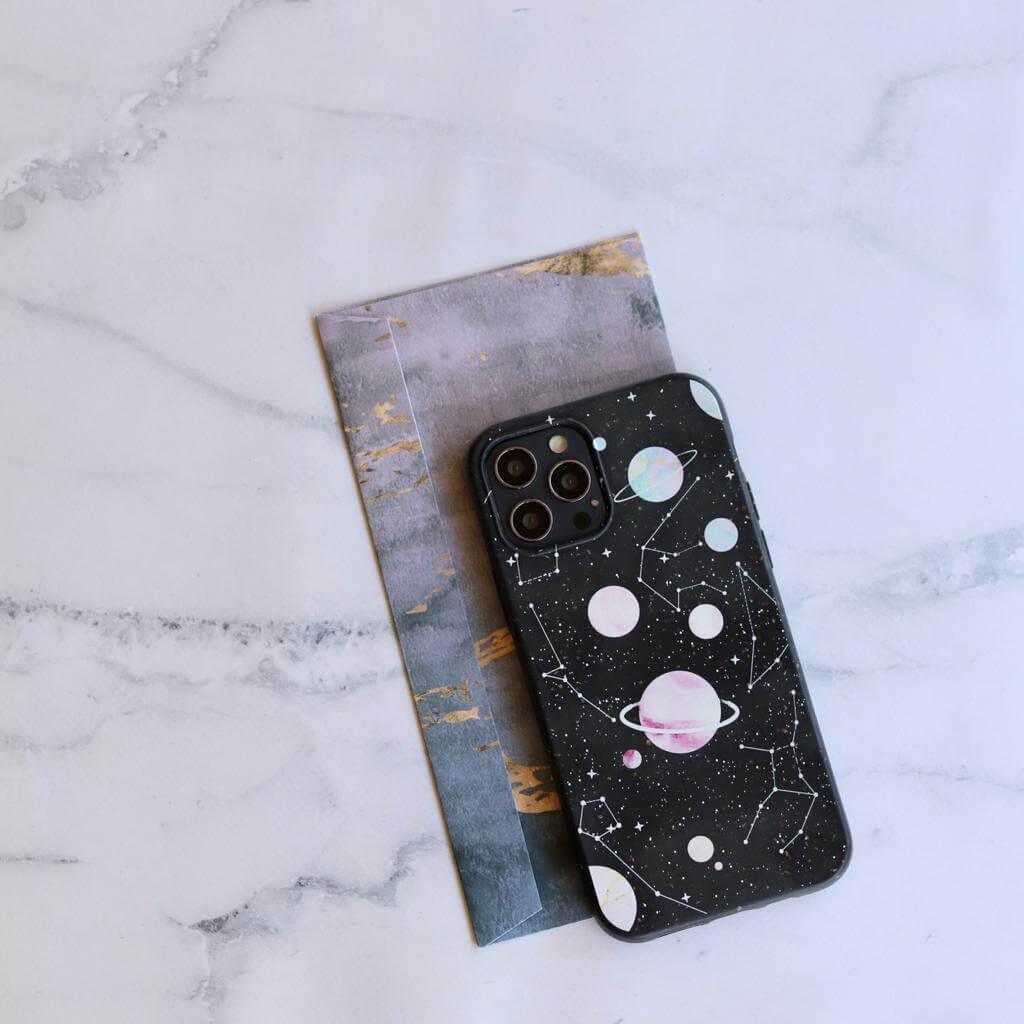 Galaxy Nights - Black Printed Eco-Friendly Compostable Mobile Phone Case - Minca Cases