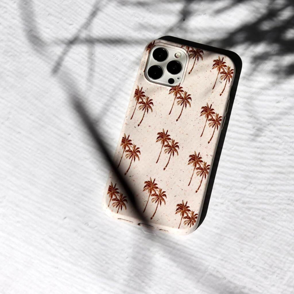 Palm Tree - White Printed Eco-Friendly Compostable Mobile Phone Case - Minca Cases