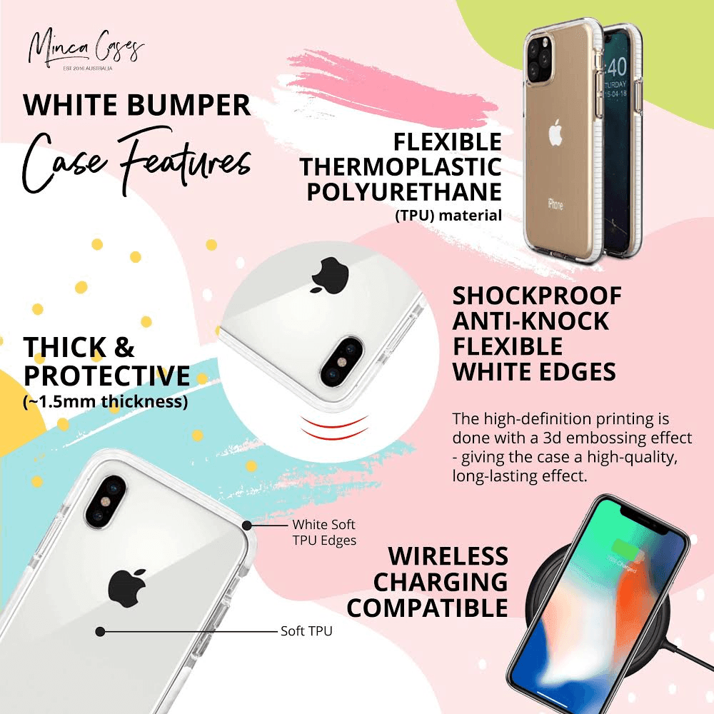 Rainbow Heart - Protective White Bumper Mobile Phone Case - Minca Cases