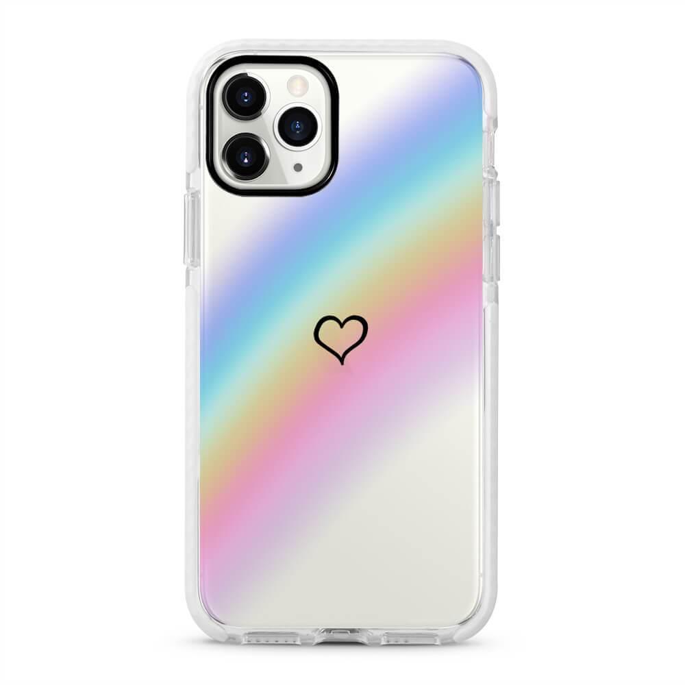 Rainbow Heart - Protective White Bumper Mobile Phone Case - Minca Cases