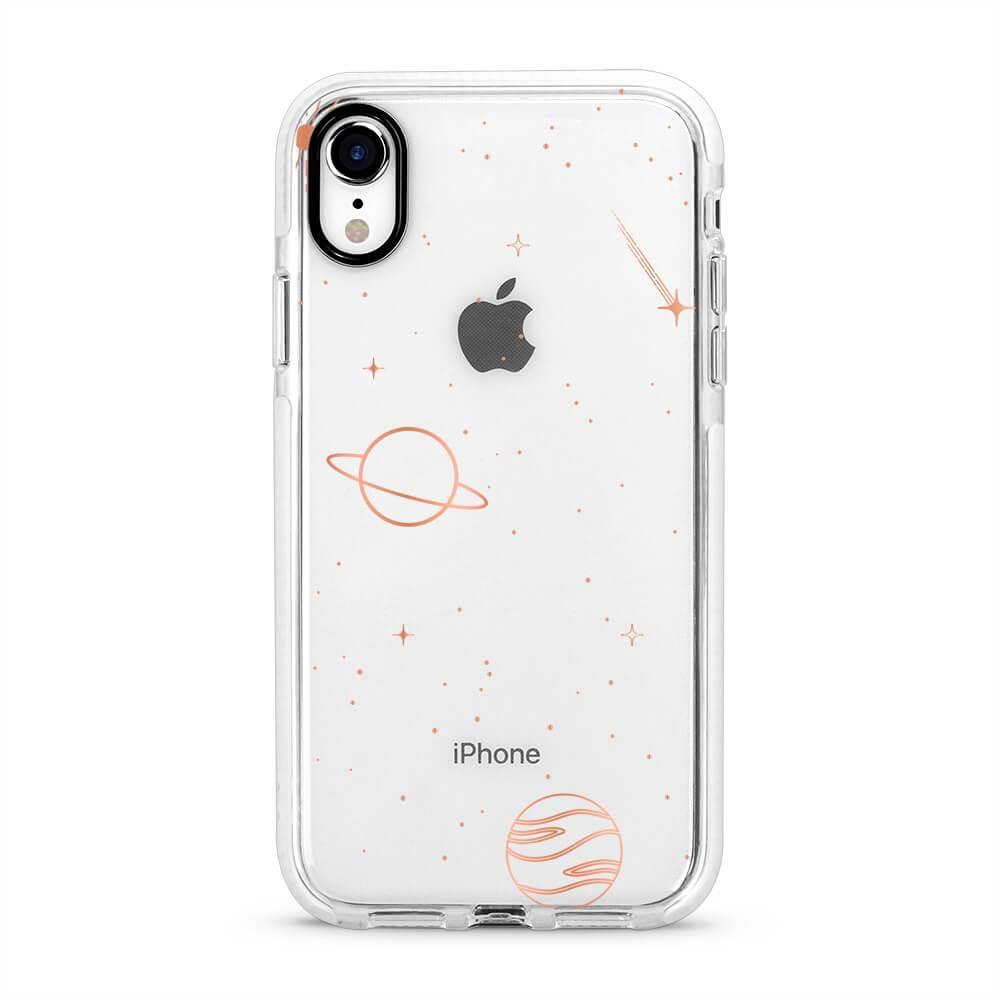 Rose Gold Galaxy - Protective White Bumper Mobile Phone Case - Minca Cases