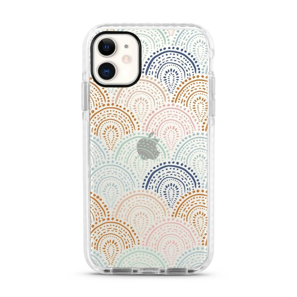 Scallop Dot Art - Protective White Bumper Mobile Phone Case - Minca Cases