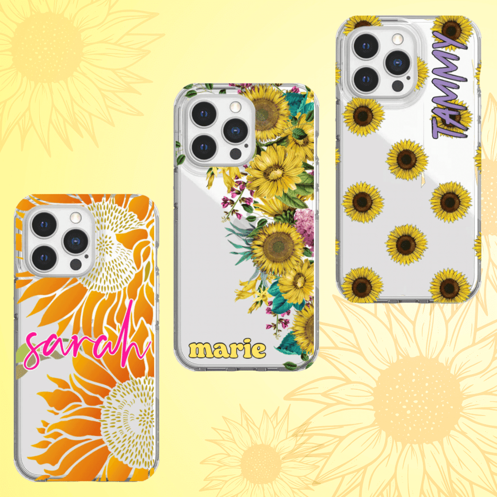 Sunflowers Monogram Custom Personalised Mobile Phone Case - Minca Cases